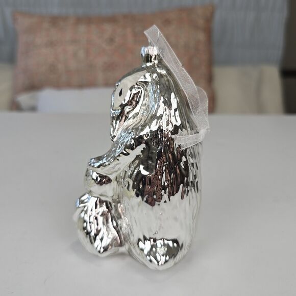 Mother and Baby Penguin Blown Glass Christmas Ornament - Picture 5 of 7